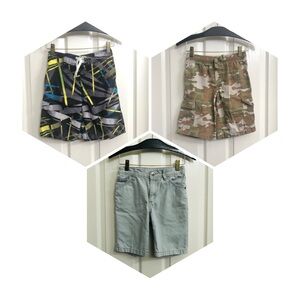 Boys’ Shorts Bundle Swim Trunks + Cargo Shorts + Denim Shorts Size 8